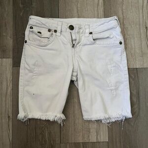 Try religion white shorts